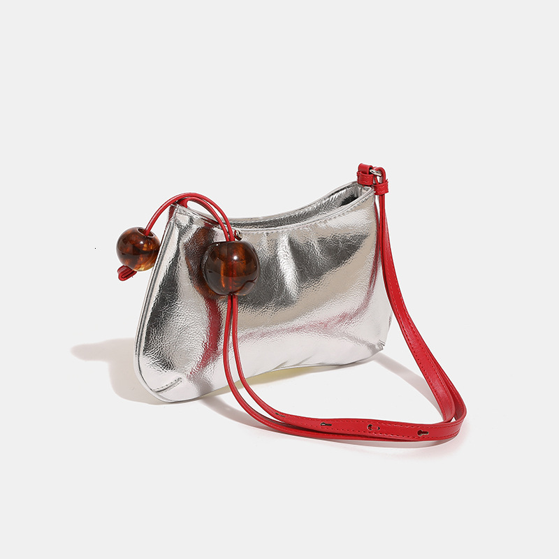 Silver Underarm Bag Women's Large Beaded 2024 Summer New High-grade Spice Girl Shoulder Crossbody Bag Trend