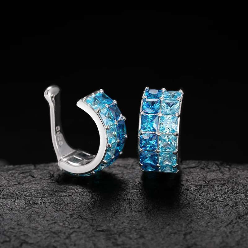 Luxury Zirconia Crystal High Quality Clip Earring for Men Women 925 Sterling Silver EarCuff Fine Jewelry Accessories Party Gift