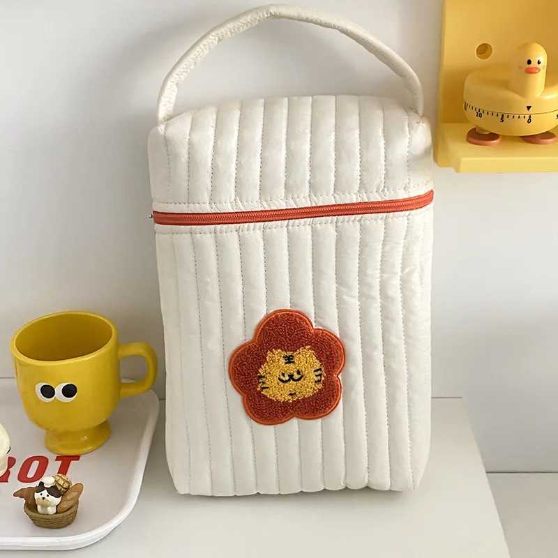 Baby Diaper Bag for Mom Cotton Bear Mommy Bags Nappy Diapers Organizer Zipper Women Handbags Maternity Bag Cartoon Beige SacC250326