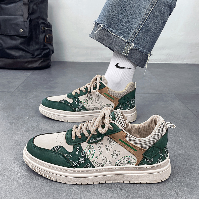 2025S New Trend Designer Live Broadcast Of New Cashew Flower Men S Trendy Shoes Versatile Trend Low Top Spring Canvas Sports Board Shoes