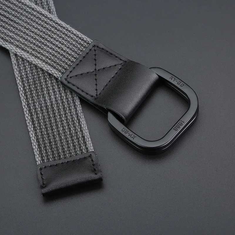 3.8cm Simple Canvas Mens Belt Fashion Thick Weaving Outdoor Sports Wear resistant Tool Solid Color Belt Womens Wholesale W250326