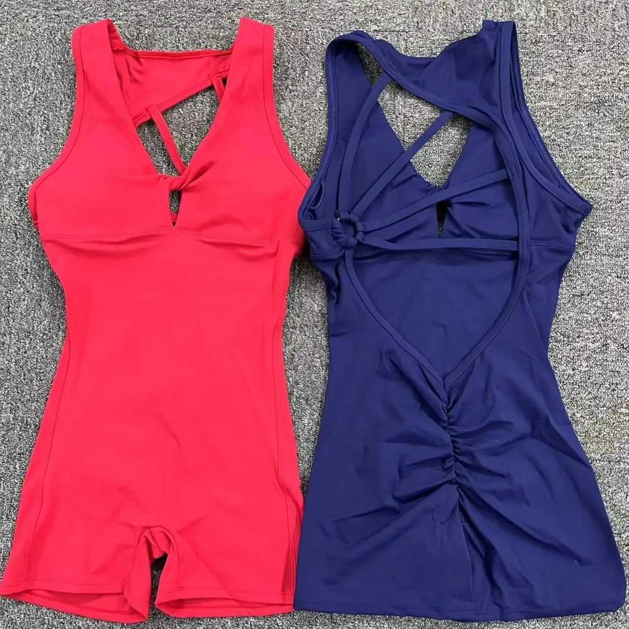 Gym womens sports jumpsuit womens fitness set push up exercise set short body jumpsuit womens sportswear yoga exercise suit W250326