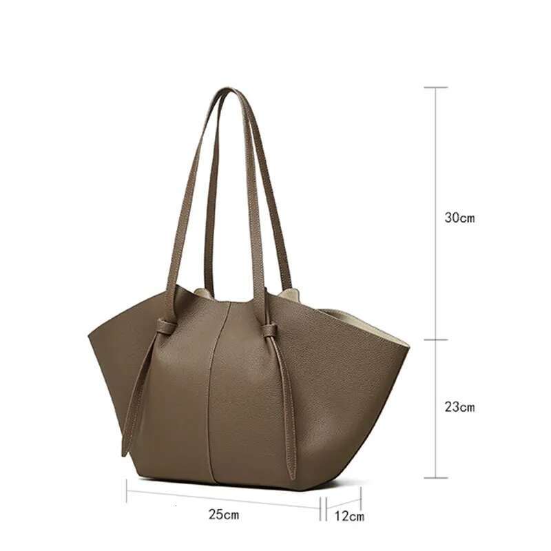 Designer Tote High Quality Cowhide Women's Shoulder Bag Large Capacity Fashion Wing Shaped Genuine Leather Handbags