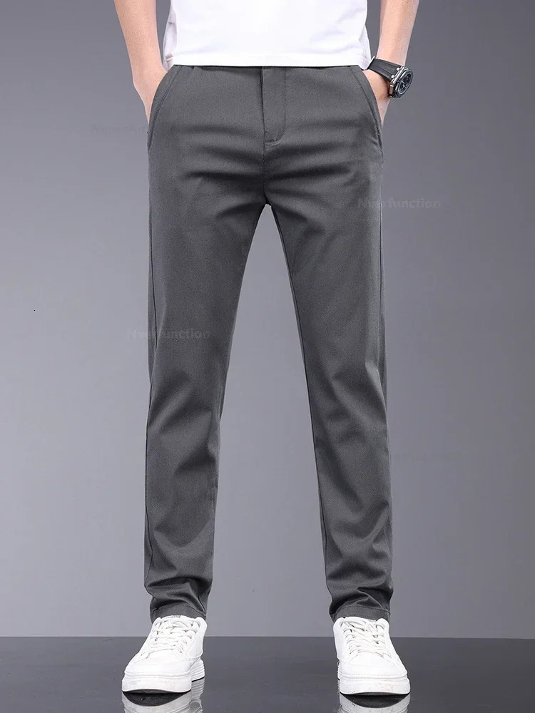 The main promotion for spring and summer 2024 is thin casual pants suitable mens elastic breathable soft straight sportswear 250326