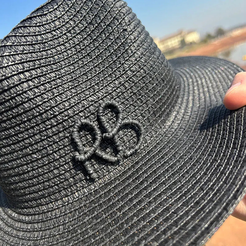 Summer Fedora Hat Metal Chain Beach Hats Customized English Letter Hats For Men And Women Panama Punk Hats Derby Party Hat 250325