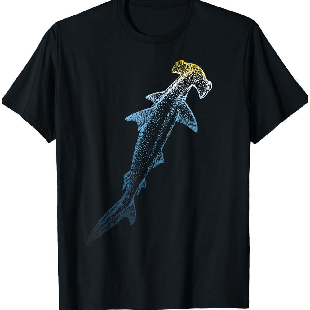 T shirt for Mens Beautiful Colors Swimming Hammerhead Shark Lovers Graphic Tee Casual Tops Clothes Short sleeve cool
