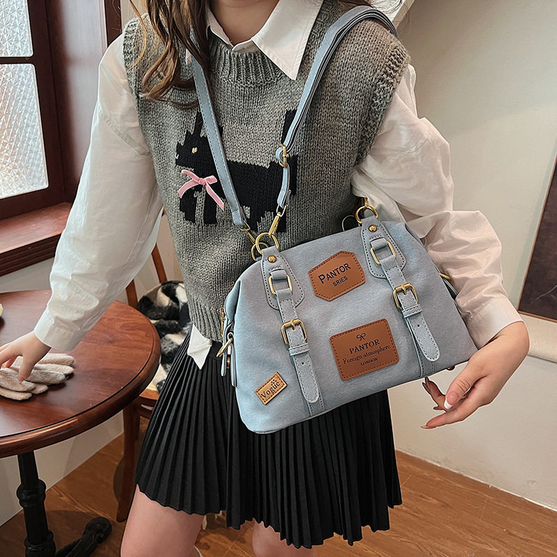 2024 new denim large capacity women's simple casual crossbody small bag commuting backpack trend