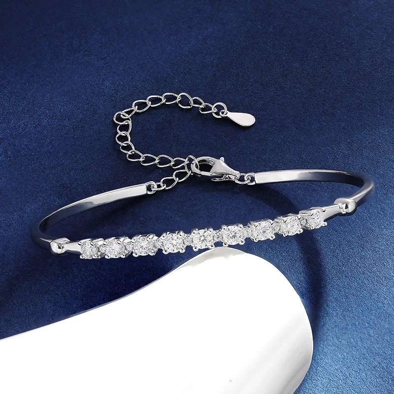 TBCYD m Diamond Bracelet Bangle For Women S925 Sterling Silver Wedding Party Fine Hand Chain Jewelry Gift 250318