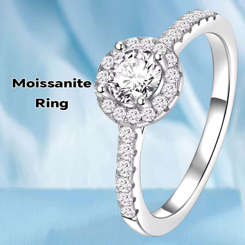 925 Sterling Silver D VVS Level Moissanite Ring Luxury Designer Jewelry Wedding Rings for Women