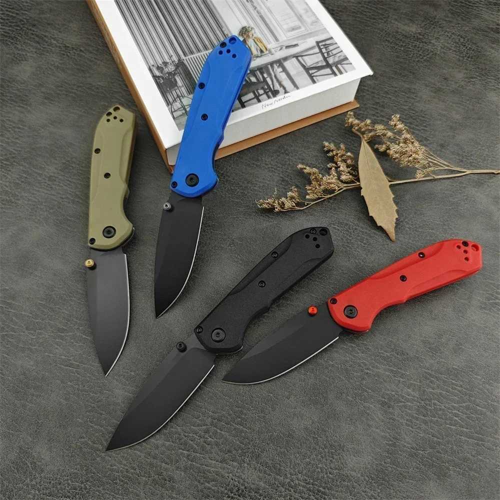 BM 565 Free D2 White/Black Blade Nylon Fiber Handle Pocket Folding Knife Outdoor Camping Hunting EDC Tool Survival KnifeXJ250326