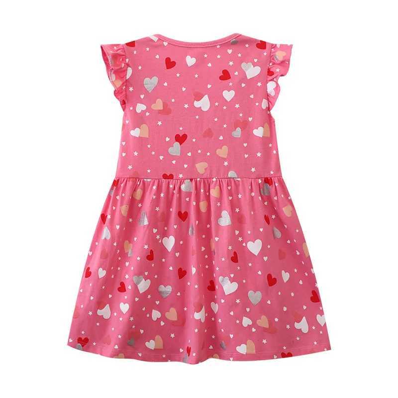 Jumping Meters 2-8T heart-shaped printed girls dress summer sleeveless princess baby Par dress childrens clothing W250326