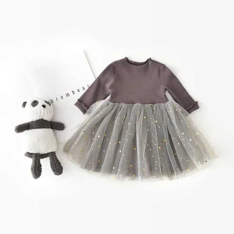 Cherry New Girl Princess Dress Pentagram Long Sleeve Dress Baby Girl Dress Childrens Dress W250326