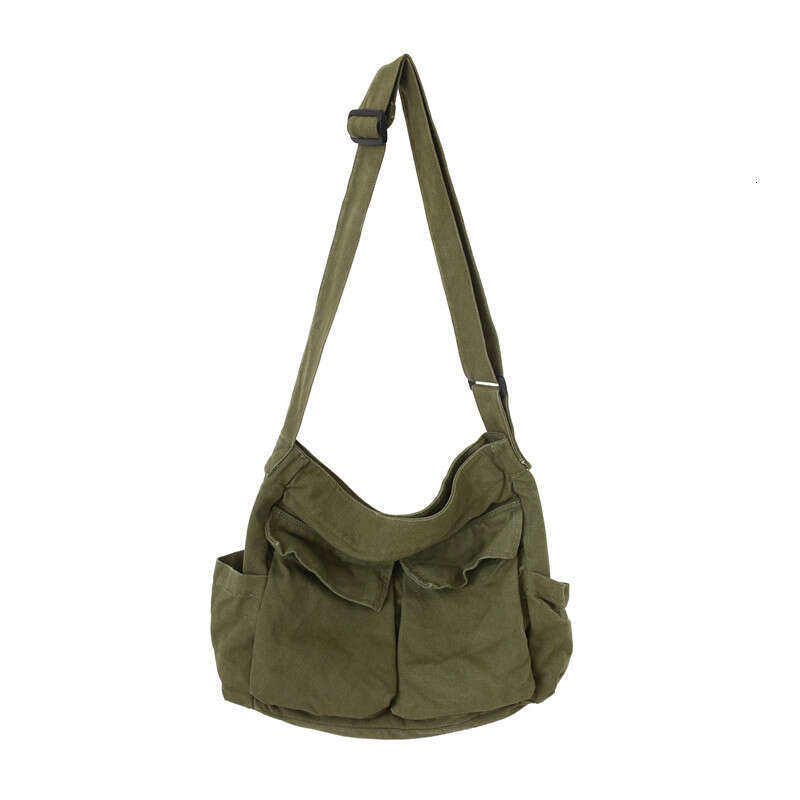 Work style single shoulder crossbody men and women ins canvas for students, school bag, street large capacity artistic leisure bag