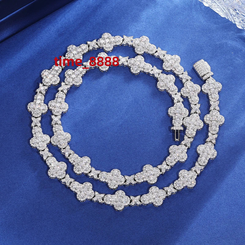 S925 Women Men Hip Hop Cross Chain Necklace Iced Out Moissanite Exquisite Bling Jewelry Party Wedding Shining Sterling Silver