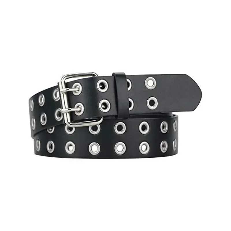 1 piece of new punk style fashionable alloy womens belt chain luxury leather metal pin buckle leather mens belt W250326