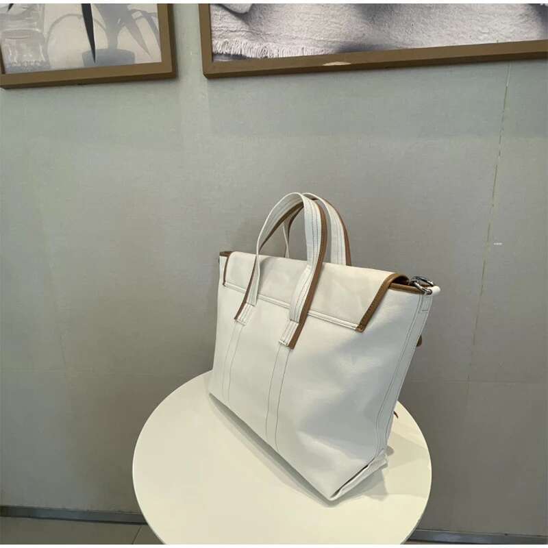 2025 Designer Canvas Multi-Pockets Tote For Women's All Matching Large Capacity Crossbody Bag Ladies Durable Square Handbag