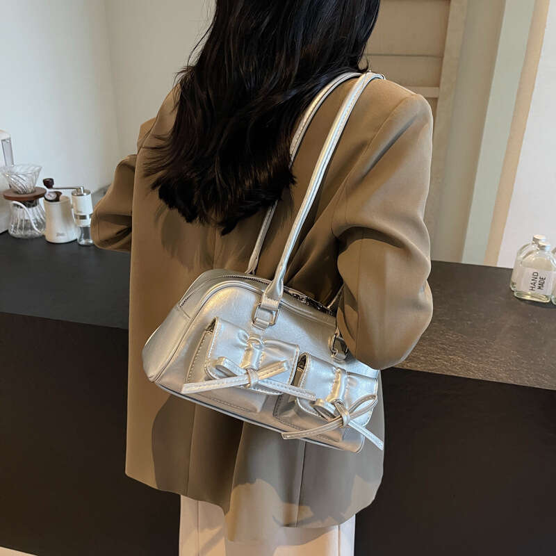 3b Small high-end single shoulder with high aesthetic value, ballet style bow, autumn new women's bag, exquisite and fashionable crossbody bag