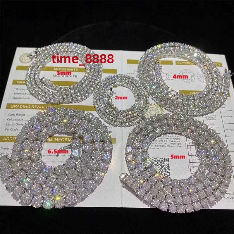 mossanite tennis chainFine jewelry sterg sier vvs moissanite necklace dia