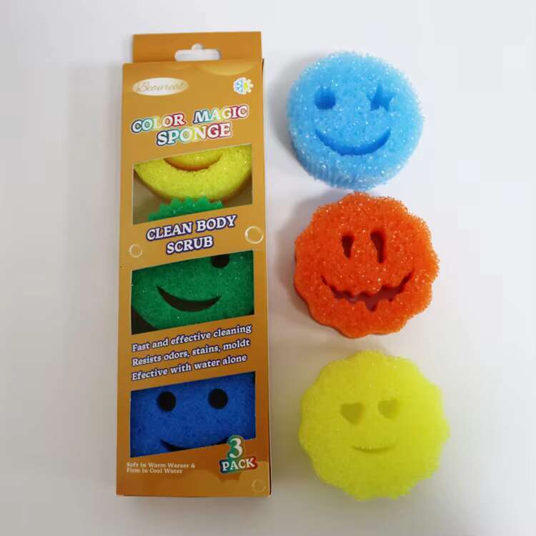 BPA Free Multipurpose Odor Resistant Temperature Controlled Deep Color Kitchen Scrubber Cleaning Sponge for Dishes and Home