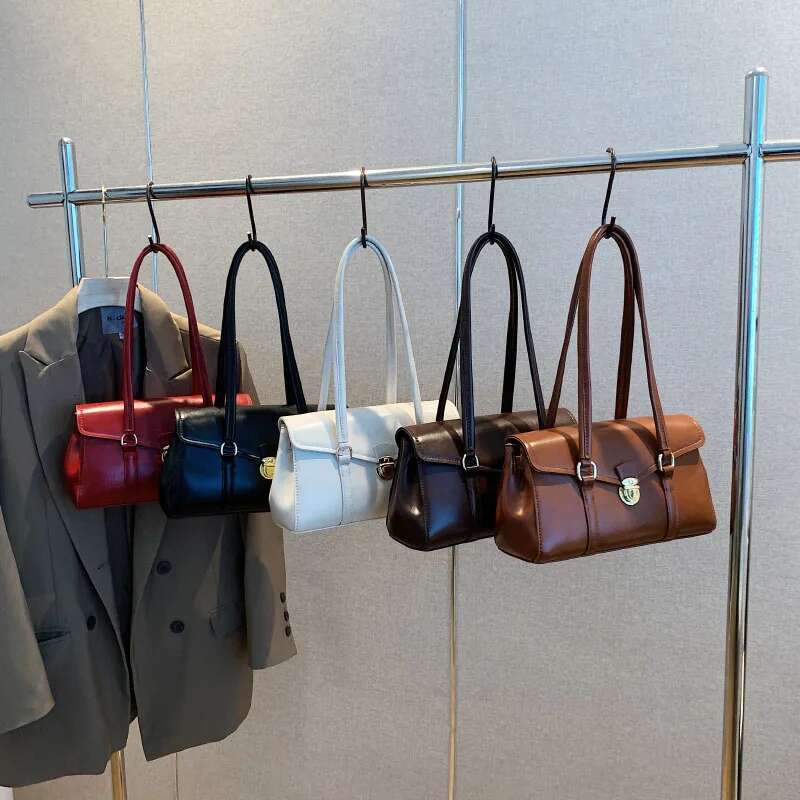 Solid Handbag For Women High Quality Leather Tote Bags 2023 Vintage Trend Shoulder Women's Underarm Bag