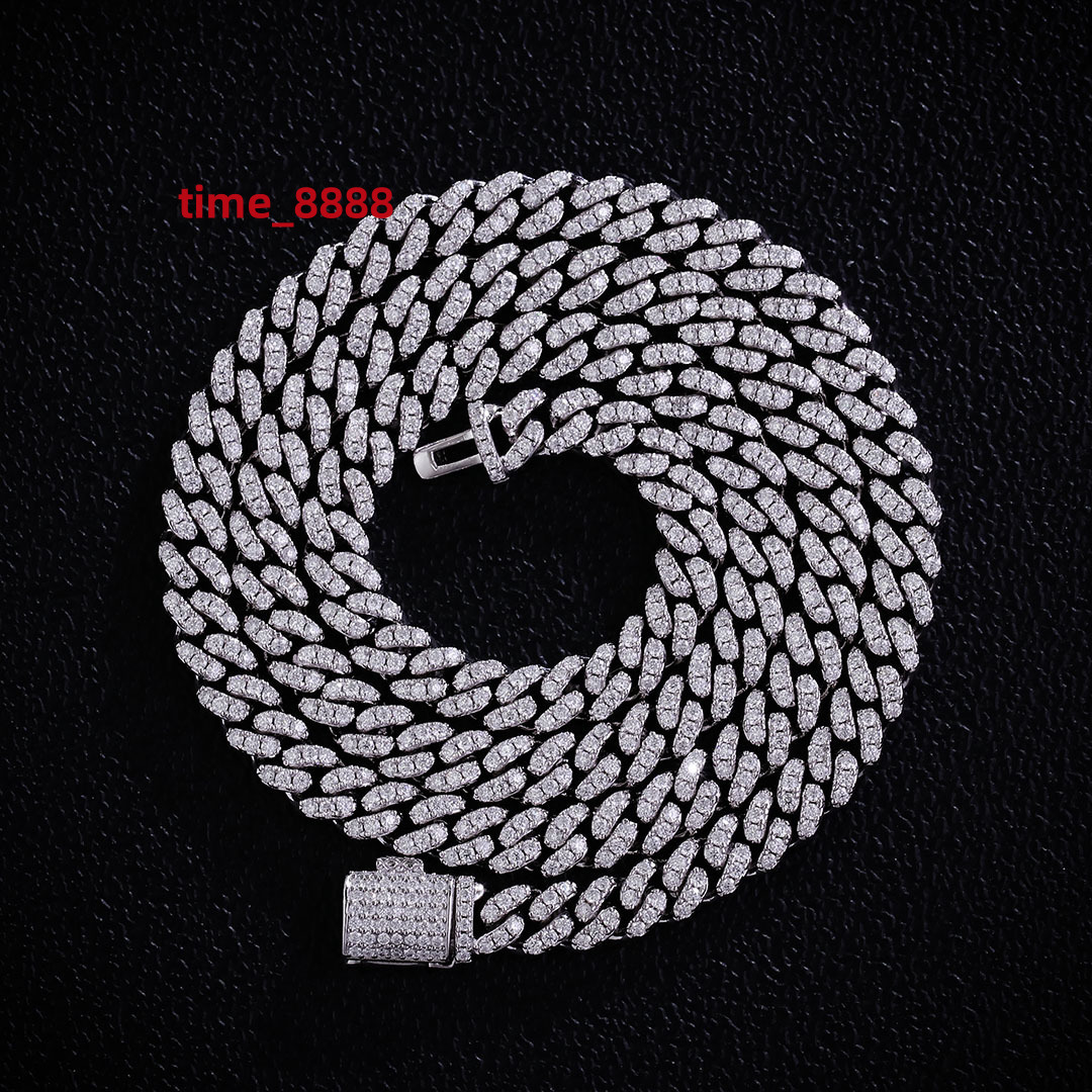 925 Silver Moissanite Cuban Chain 6mm With1 Row Stones Men Bracelet and Necklace Hip Hop Fine Jewellery Custom Jewellery Gifts