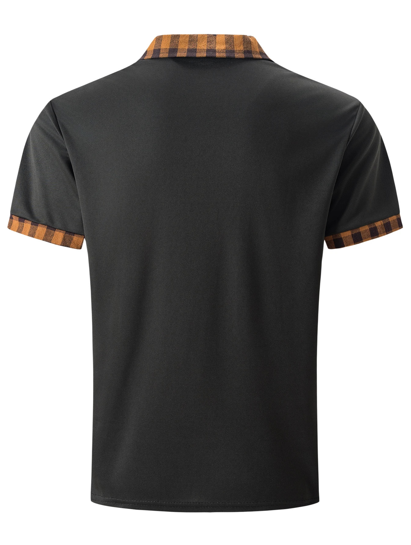 Mens summer solid color classic Japanese style short sleeved lapel button casual polo shirt 250326