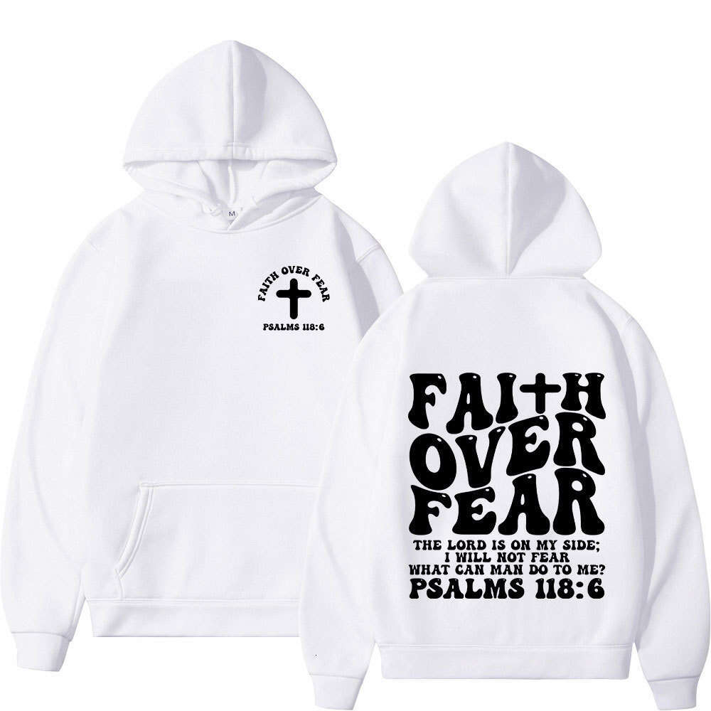Aesthetic Christian Jesus Faith Over Fear Bible Verse Hoodie