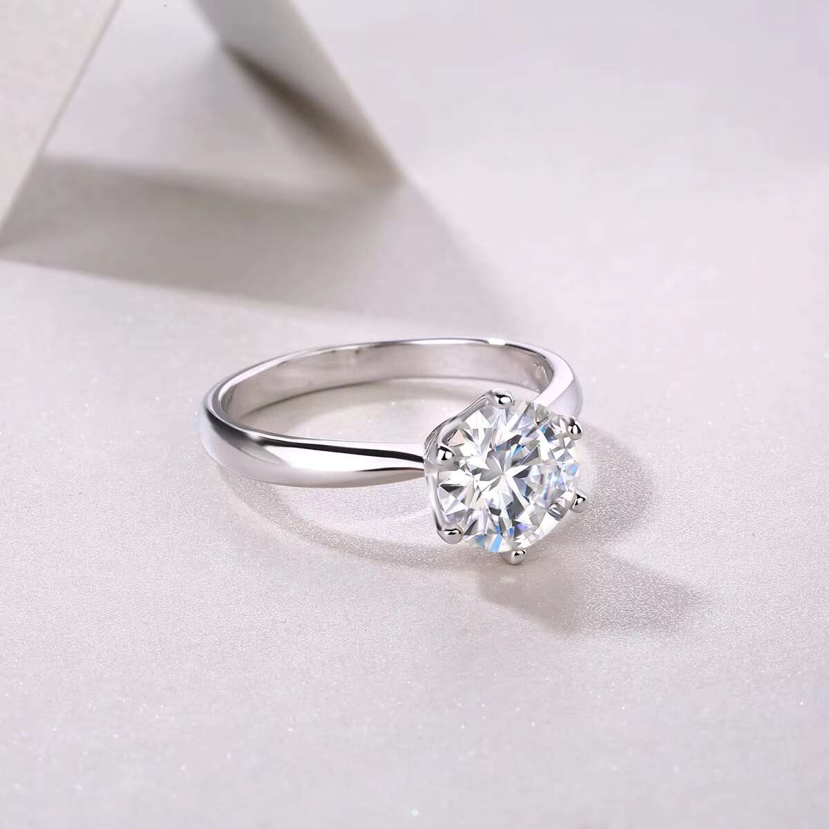Classic Solid S925 Silver Solitiare VVS 1ct Moissanite Diamond Infinity Ring for Women Wedding Jewelry with Certificate Gra
