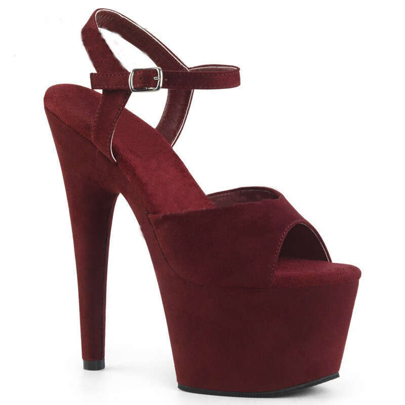 High Heel Cm Hentian High Thin Heel Waterproof Platform Suede Sandals Steel Tube Dance High Heels Large Size Fashion Show Women S Nightclub