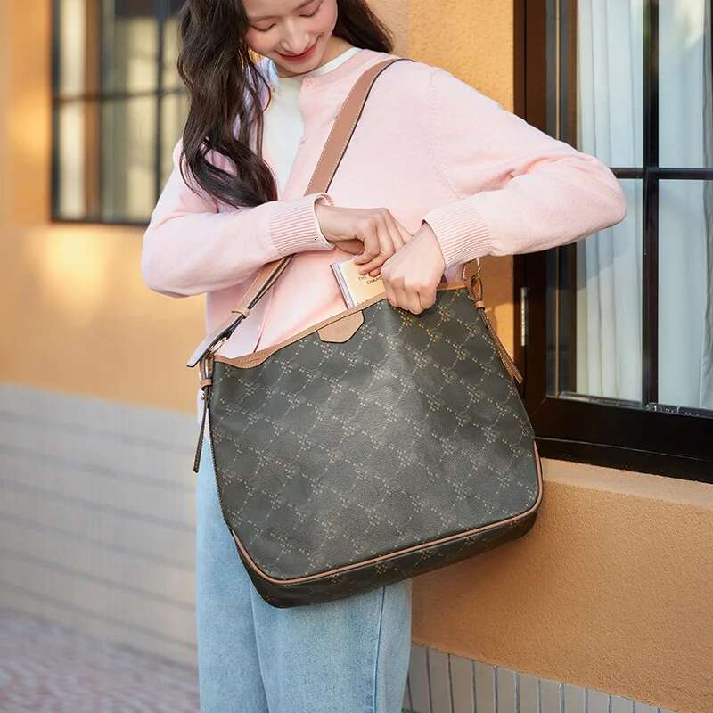 Women's Bags Semir Tote Women New Style Vintage Monogram Crossbody Popular Shoulder Large-capacity Shopping Bag