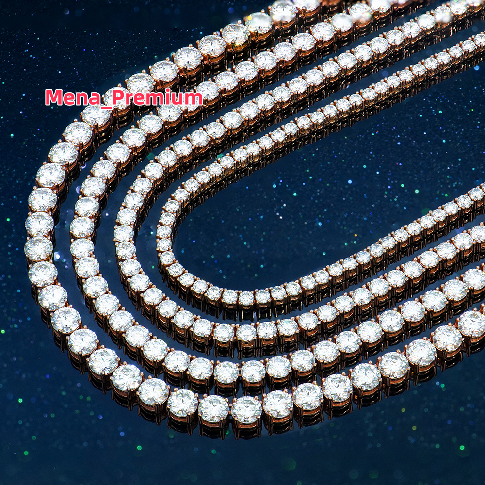 Jewelry Wholesale Men Women 2 3 4 5 6 mm Hip Hop 925 Silver Ice Gra Vvs Diamond Mossanite Moissanite Tennis Necklace Chain