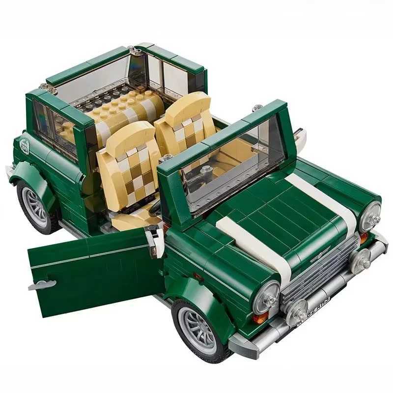 New Mini Green Car Model Cooper Building Blocks Car Bricks Boys Birthday Gift Christmas Girl ToyXJ250326