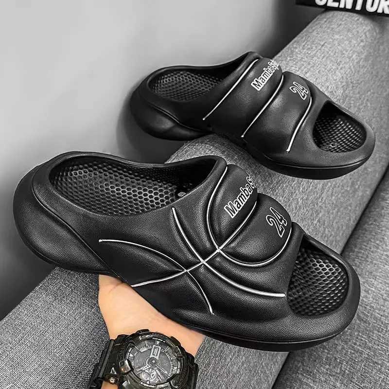 New Original Basketball Slippers For Men Slides Summer Sandal N-slip EVA Beach Shoes Soft Thick Soled Slidee Large Size36-47XJ250326