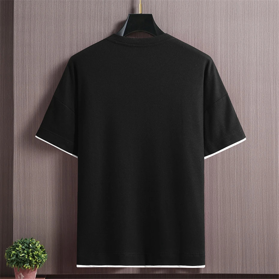 Mens Summer Track and Field Wear Plus Size 10XL 11XL T-shirts Shorts Mens Large Summer Set Black 250324