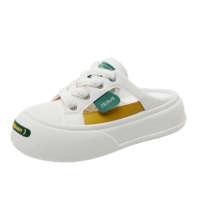 Designer Shoes New Half Slippers Women's White 2025 Summer Breathable Slimming Thick Soled Men's Board Shoes Outdoor Multi Functional Casual