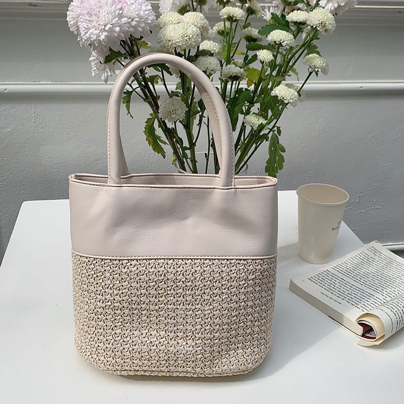 Designer 2025S new versatile summer large capacity woven handbag Japanese and Korean niche vacation women single shoulder crossbody bag