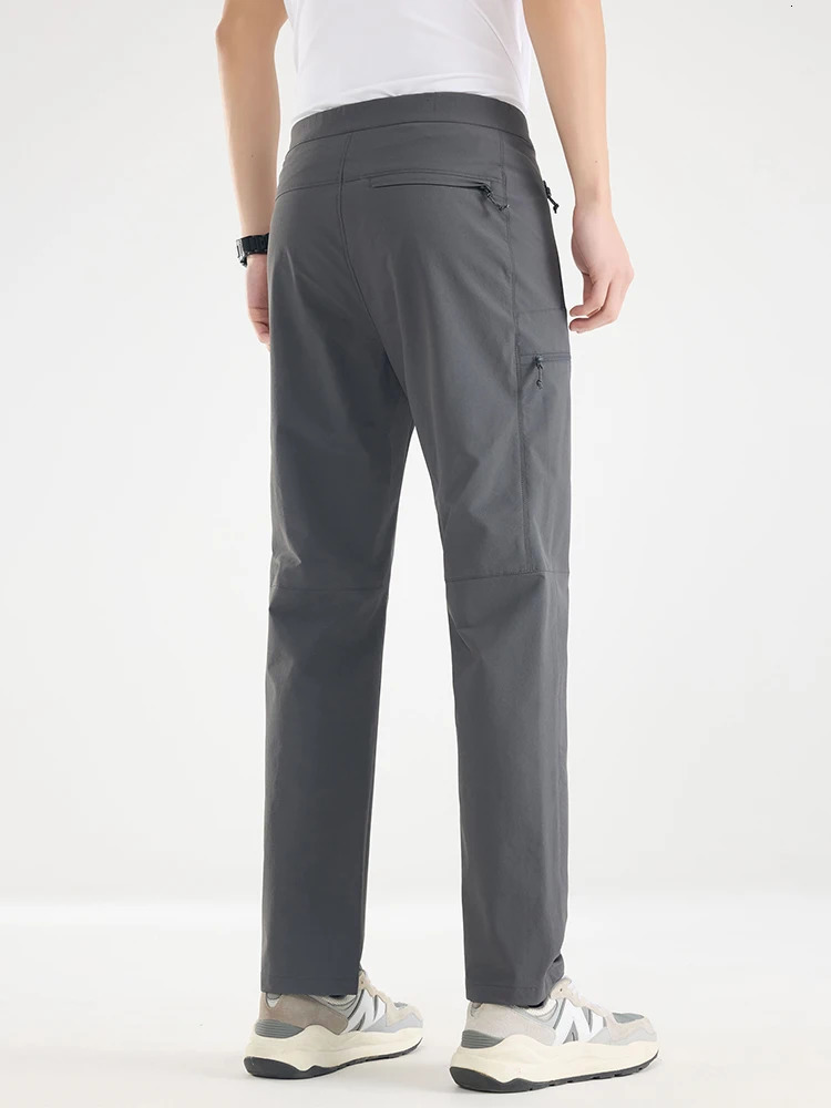 Mens quick drying casual pants with 4 zippered pockets outdoor stretch nylon lightweight golf pants ultra-thin suitable for walking cargo 250321