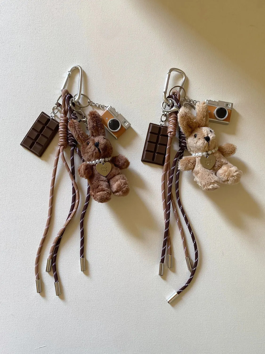 2025 Cute Rabbit Cartoon Plush Doll Bag Pendant Rabbit Camera Keychains Schoolbag Accessories Gift 250325
