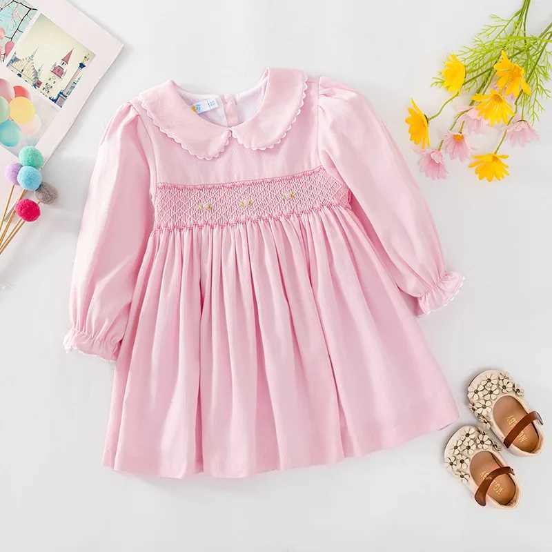 2024 standard pole and wedding girl long sleeved smoking dress autumn childrens handmade retro smoking dress W250326