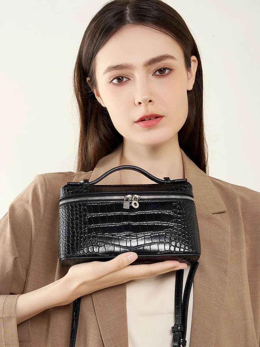 New Cowhide Lunch Box For Women, High-End Portable Kelly 2024 New One-Shoulder Cross-Body Cosmetic Bag