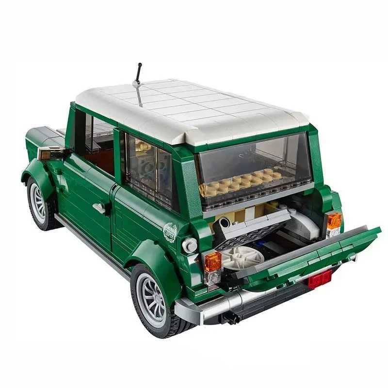 New Mini Green Car Model Cooper Building Blocks Car Bricks Boys Birthday Gift Christmas Girl ToyXJ250326