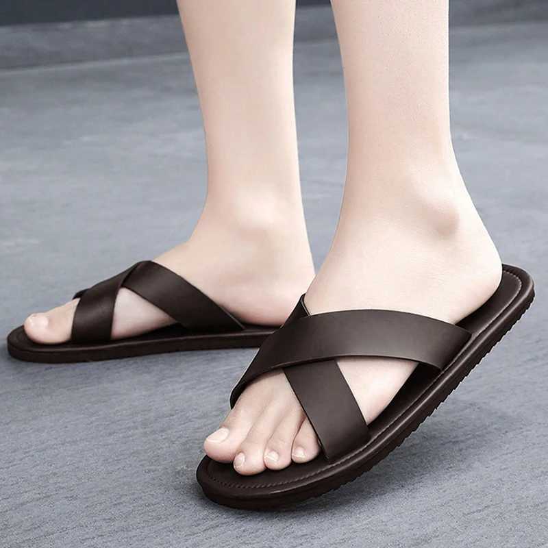 New Slippers Mens Summer Casual Shoes for Men Outdoor Comfortable Soft Sole Slides Beach Sandals Size 39-46 DropshippingXJ250326