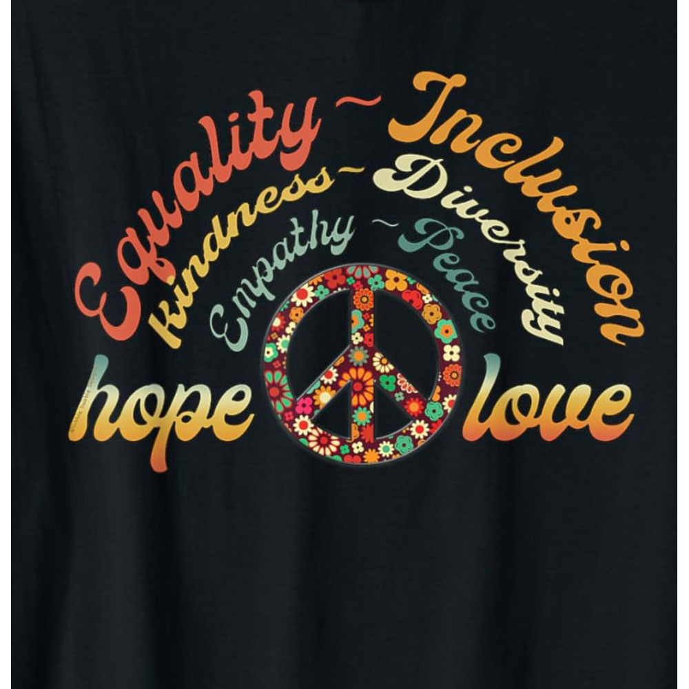 T shirt for Mens Retro LOVE Equality Inclusion Kindness Diversity Hope Peace Graphic Tee Casual Tops Clothes Short sleeve