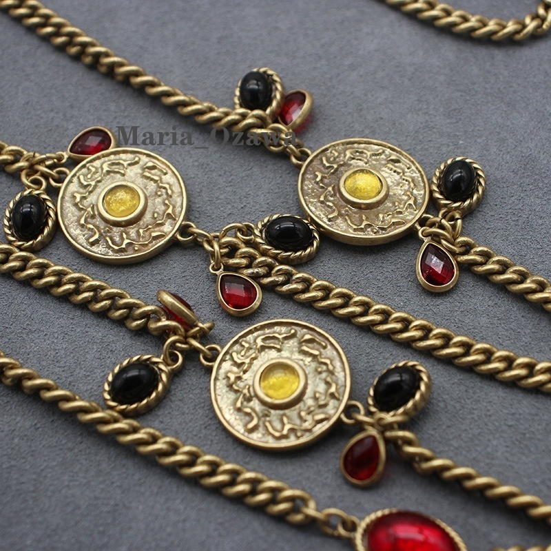Vintage Style Women Fashion Charm Beltchain Necklace Yellow Gold Plated Chain Necklace for Girls Women Hot Gift