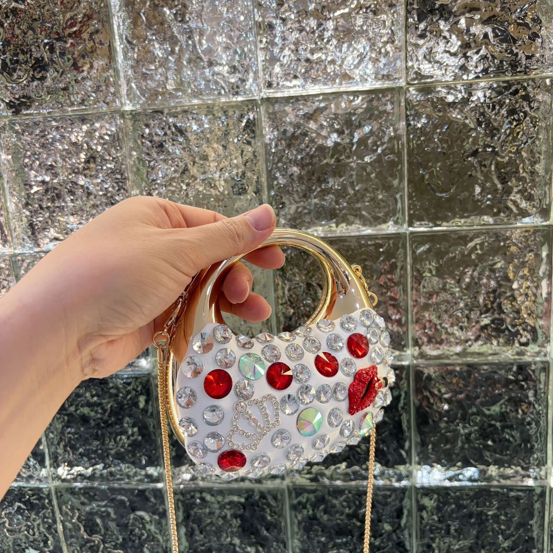 2025 New Fashionable Women's Summer Versatile Acrylic With Diamond Banquet Bag Handbag