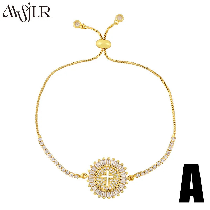 MVB-013 Cute Style Adjustable Hollow Round Bracelet Womens Wedding Gift Diamond Zircon Adjustable Accessories Jewelry 250326