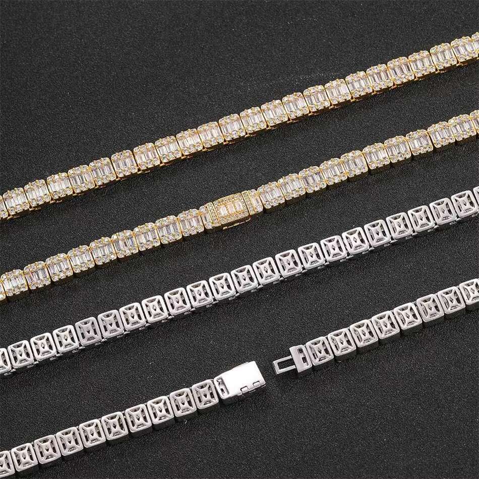 Moissanite VVS D Hip Hop Jewelry Fashion 925 Sliver Men Women Ice Out Zircon Diamonds Cuban Link Chain Choker Unisex Necklace
