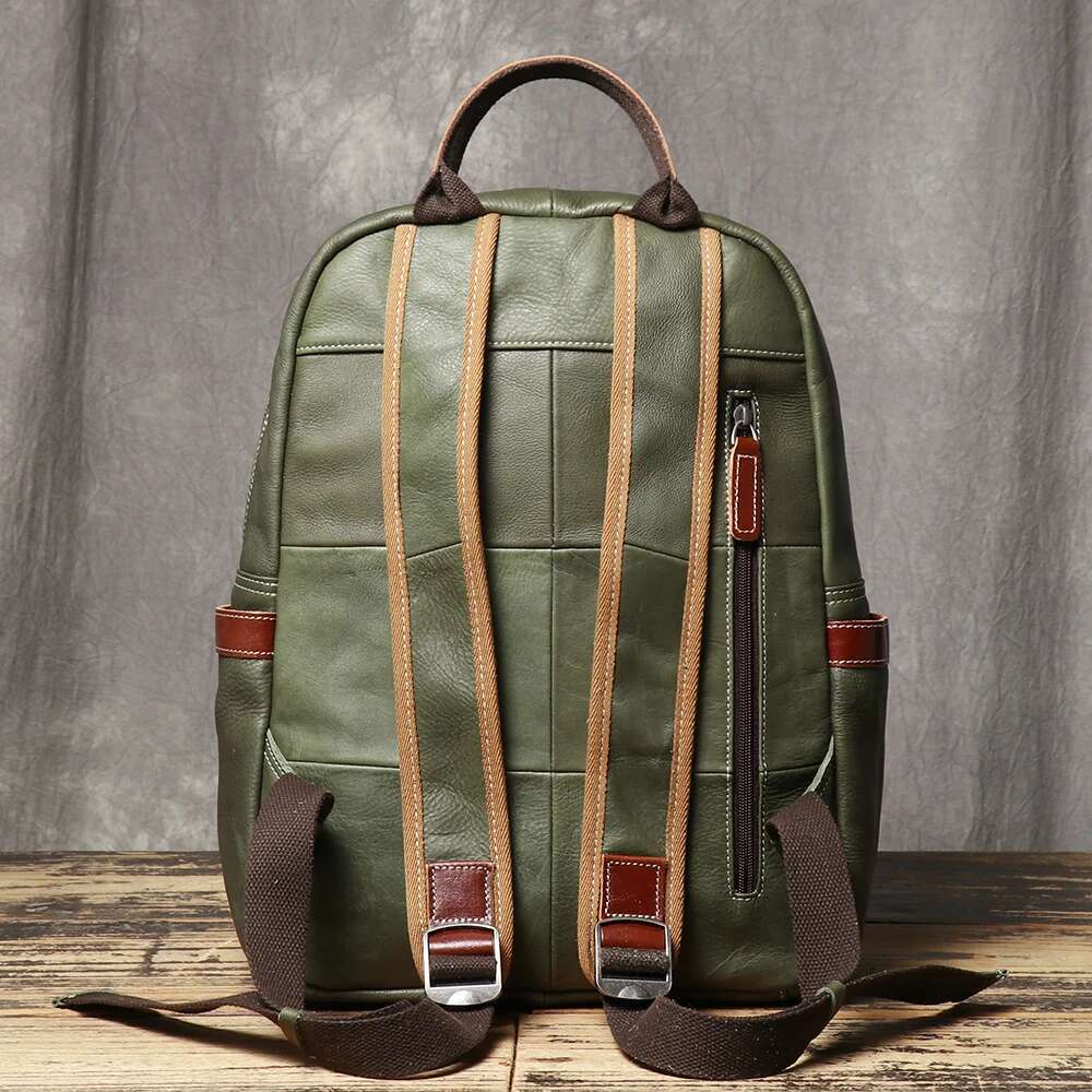 New High-Quality Genuine First-Layer Cowhide Backpack, Large Capacity Multifunctional School Bag, Can Fit A 14-Inch Laptop