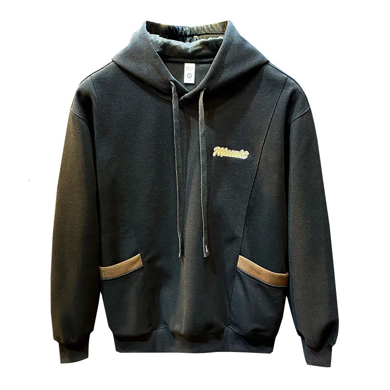 Loose hooded mens autumn mens high-end long sleeved jacket 250324