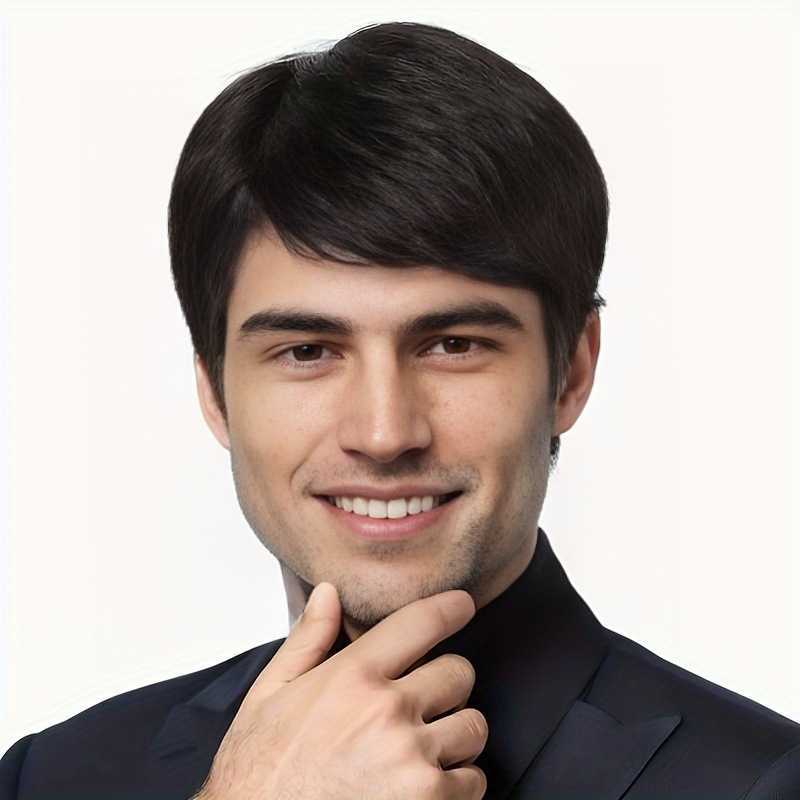 Short Natural Curly Hair For Male Young Men Heat Resistant Fiber Synthetic Wigs M250326